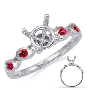 White Gold Engagement Ring With Rubies White Gold Engagement Ring With Rubies