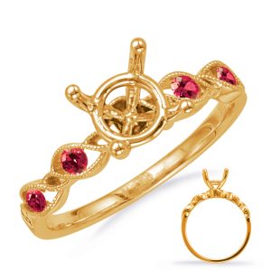 Yellow Gold Engagement Ring With Rubies Yellow Gold Engagement Ring With Rubies