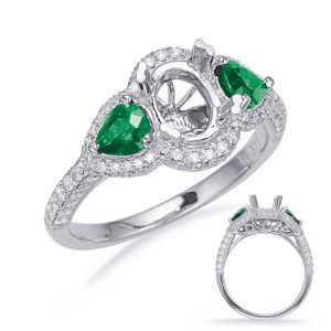 Emerald Diamond Engagement Ring