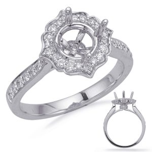 White Gold Halo Engagement Ring