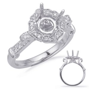 White Gold Halo Engagement Ring