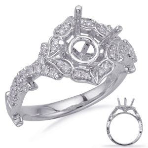 White Gold Halo Engagement Ring