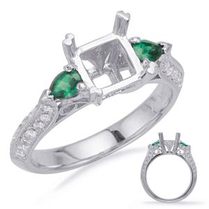 Emerald Diamond Engagement Ring