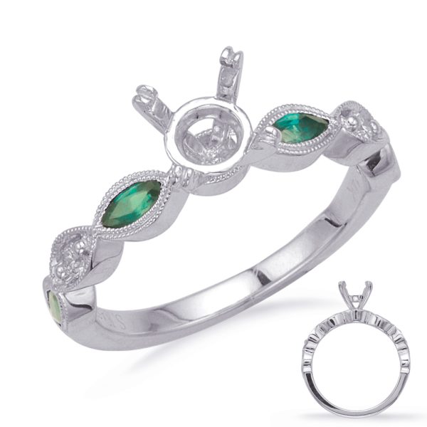 Emerald Diamond Engagement Ring
