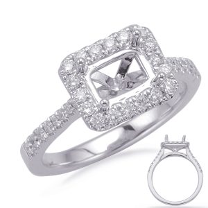 White Gold Halo Engagement Ring White Gold Halo Engagement Ring