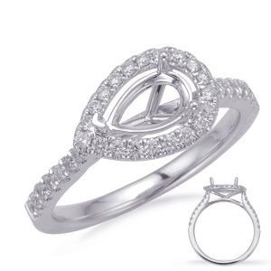 White Gold Halo Engagement Ring White Gold Halo Engagement Ring