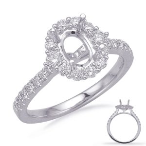 White Gold Halo Engagement Ring White Gold Halo Engagement Ring