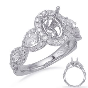 White Gold Halo Engagement Rin White Gold Halo Engagement Rin