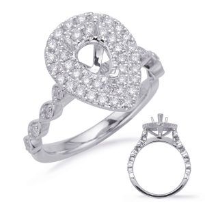 White Gold Halo Engagement Ring White Gold Halo Engagement Ring