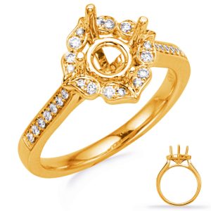 Yellow Gold Halo Engagement Ring Yellow Gold Halo Engagement Ring