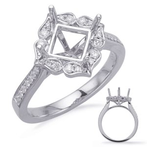 White Gold Halo Engagement Ring 5mm White Gold Halo Engagement Ring 5mm