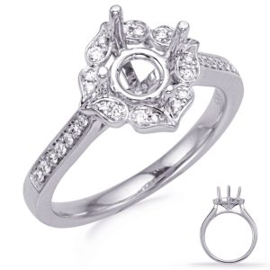White Gold Halo Engagement Ring White Gold Halo Engagement Ring