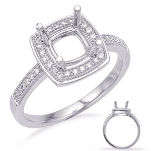 White Gold Halo Engagement Ring White Gold Halo Engagement Ring