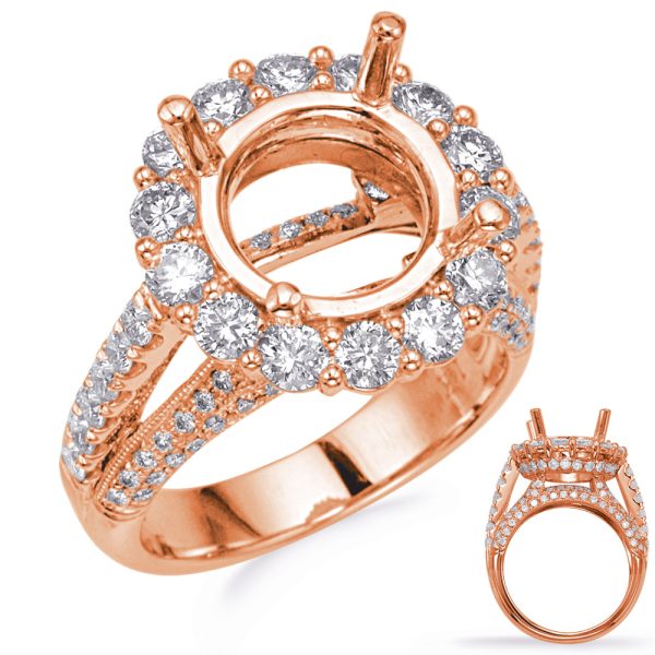 Rose Golld Halo Engagement Ring
