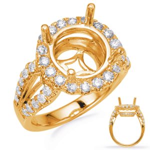 Yellow Gold Halo Engagement Ring