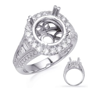 White Gold Halo Engagement Ring White Gold Halo Engagement Ring