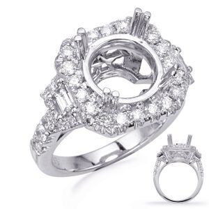 White Gold Halo Engagement Ring White Gold Halo Engagement Ring