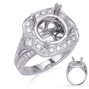 White Gold Halo Engagement Ring White Gold Halo Engagement Ring