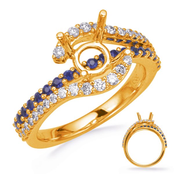 Yellow Gold Sapphire & Diamond Engagemen