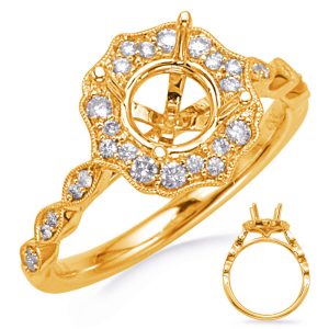 Yellow Gold Halo Engagement Ring Yellow Gold Halo Engagement Ring
