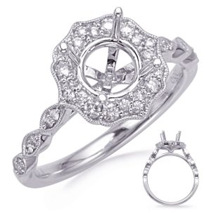 White Gold Halo Engagement Ring White Gold Halo Engagement Ring