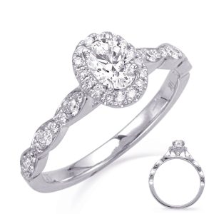 White Gold Oval Halo Engagement Ring White Gold Oval Halo Engagement Ring