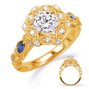 Yellow Gold Sapp & Dia Engagement Ring Yellow Gold Sapp & Dia Engagement Ring