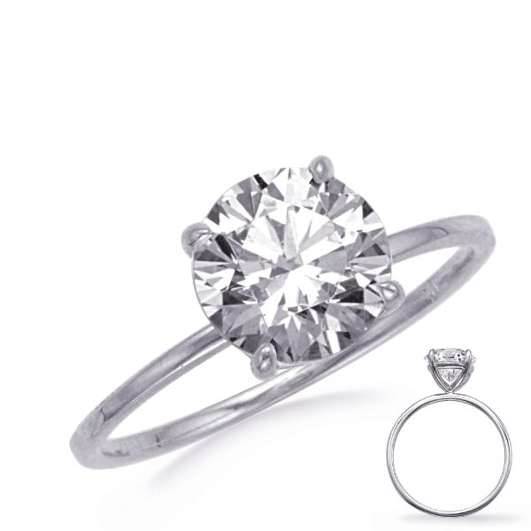 White Gold Engagement Ring 2ct Round Diamond Engagement Ring