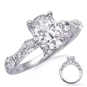 White Gold Oval Engagement Ring White Gold Oval Engagement Ring