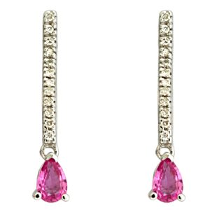 Pink Sapphire & Diamond Earr Pink Sapphire & Diamond Earr