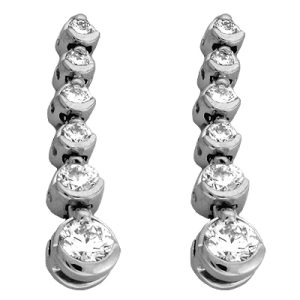 White Gold Tennis Earring White Gold Tennis Earring