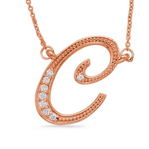 Rose Gold Diamond Initial C Pendant Rose Gold Diamond Initial C Pendant