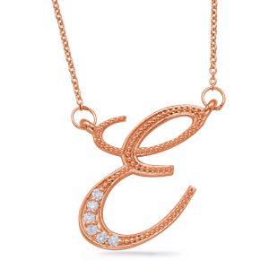 Rose Gold Diamond Initial E Pendant Rose Gold Diamond Initial E Pendant