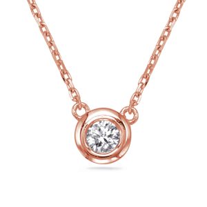 Rose Gold Diamond Necklace Bezel Set Rose Gold Diamond Necklace Bezel Set