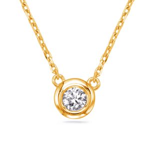 Yellow Gold Diamond Necklace Bezel Set Yellow Gold Diamond Necklace Bezel Set