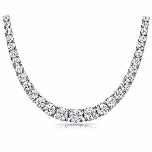 White Gold Four Prong Diamond Necklace