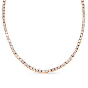 Rose Gold Four Prong Tennis Necklace Rose Gold Four Prong Tennis Necklace