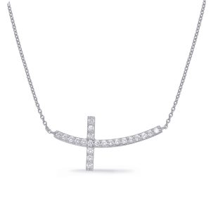 White Gold Cross Necklace White Gold Cross Necklace
