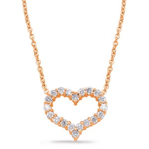 Rose Gold Diamond Heart Necklace Rose Gold Diamond Heart Necklace