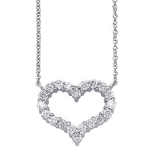 White Gold Diamond Heart Necklace White Gold Diamond Heart Necklace