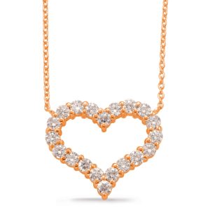 Rose Gold Diamond Heart Necklace Rose Gold Diamond Heart Necklace
