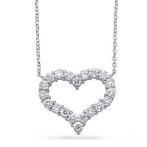 White Gold Diamond Heart Necklace White Gold Diamond Heart Necklace