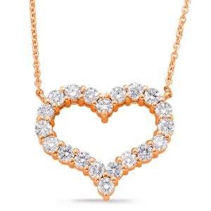 Rose Gold Diamond Heart Necklace Rose Gold Diamond Heart Necklace