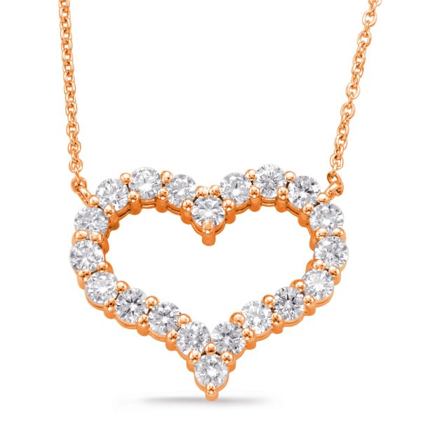 Rose Gold Diamond Heart Necklace