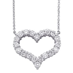 White Gold Diamond Heart Necklace White Gold Diamond Heart Necklace