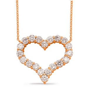 Rose Gold Diamond Heart Necklace Rose Gold Diamond Heart Necklace