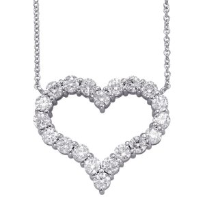 White Gold Diamond Heart Necklace White Gold Diamond Heart Necklace