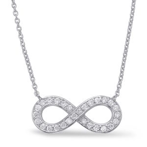 White Gold Infinity Sign Necklace White Gold Infinity Sign Necklace
