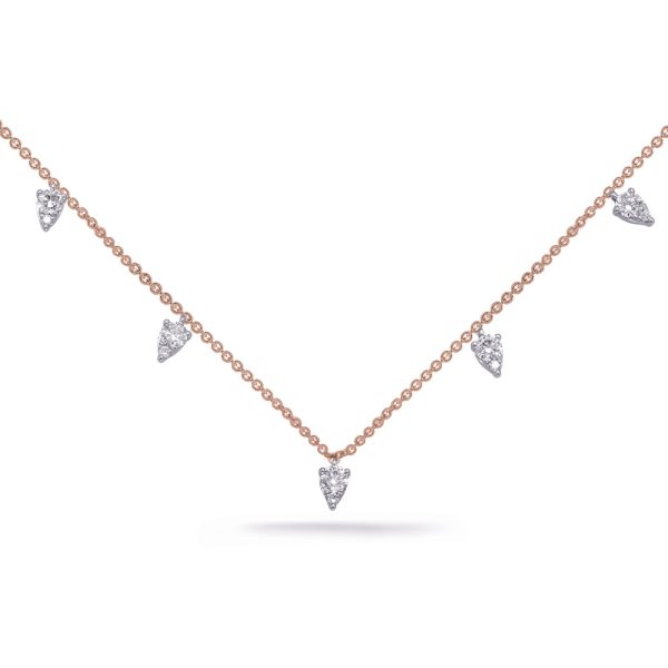 Rose & White Gold Diamond Necklace