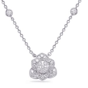 White Gold Diamond Necklace White Gold Diamond Necklace